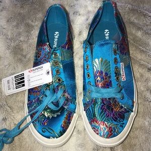 NWT Superga multi color floral shoe size 8